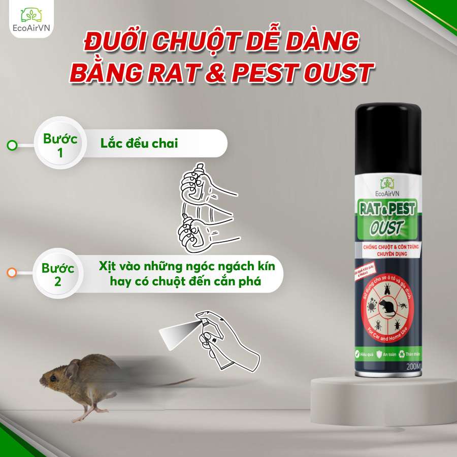 cách đuổi chuột bằng giấm, xịt đuổi chuột, xịt đuổi chuột Rat & Pest Oust
