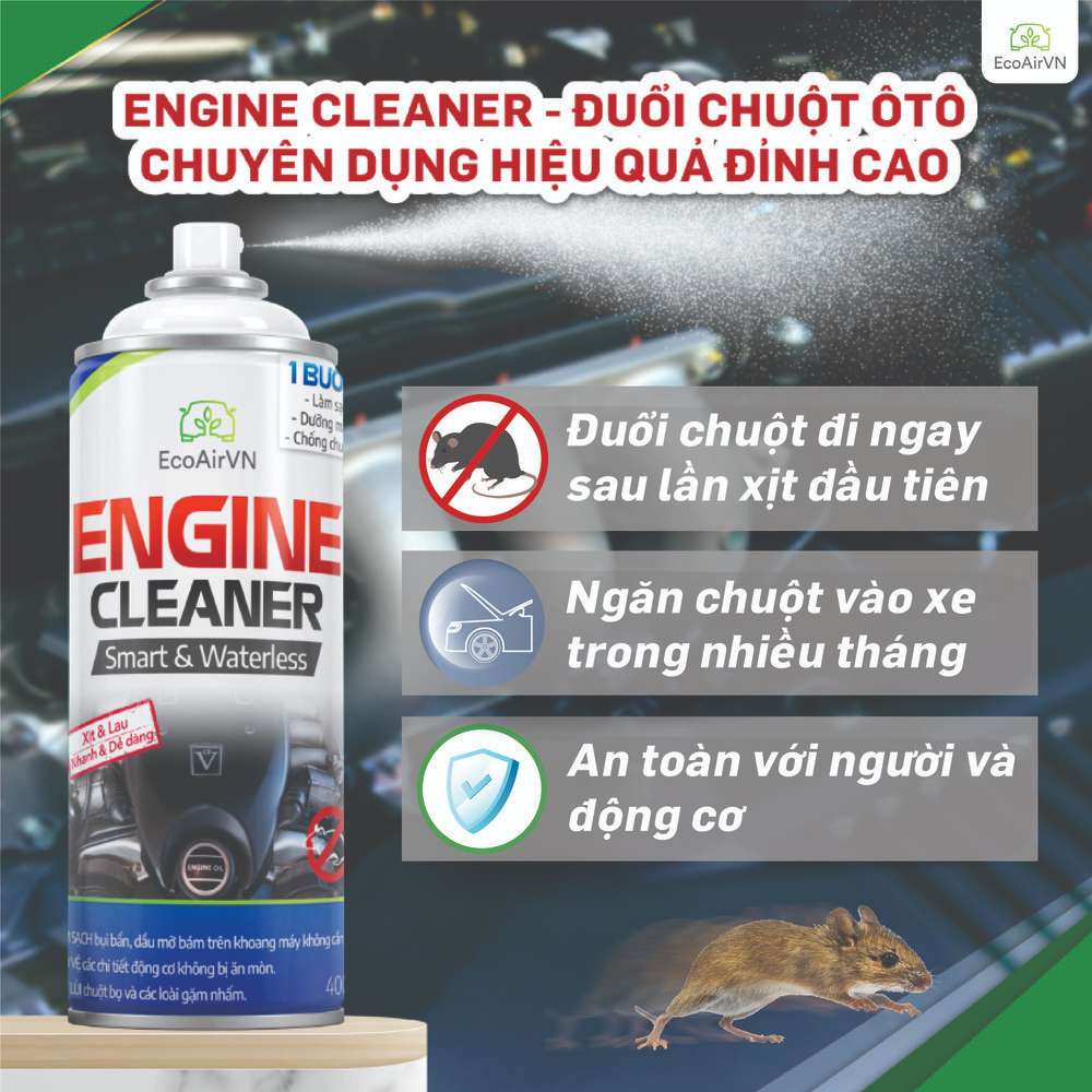 chuột cắn dây điện ô tô, xịt chống chuột ô tô Engine Cleaner, xịt đuổi chuột ô tô, xịt chống chuột khoang máy ô tô, xịt chống chuột khoang động cơ ô tô