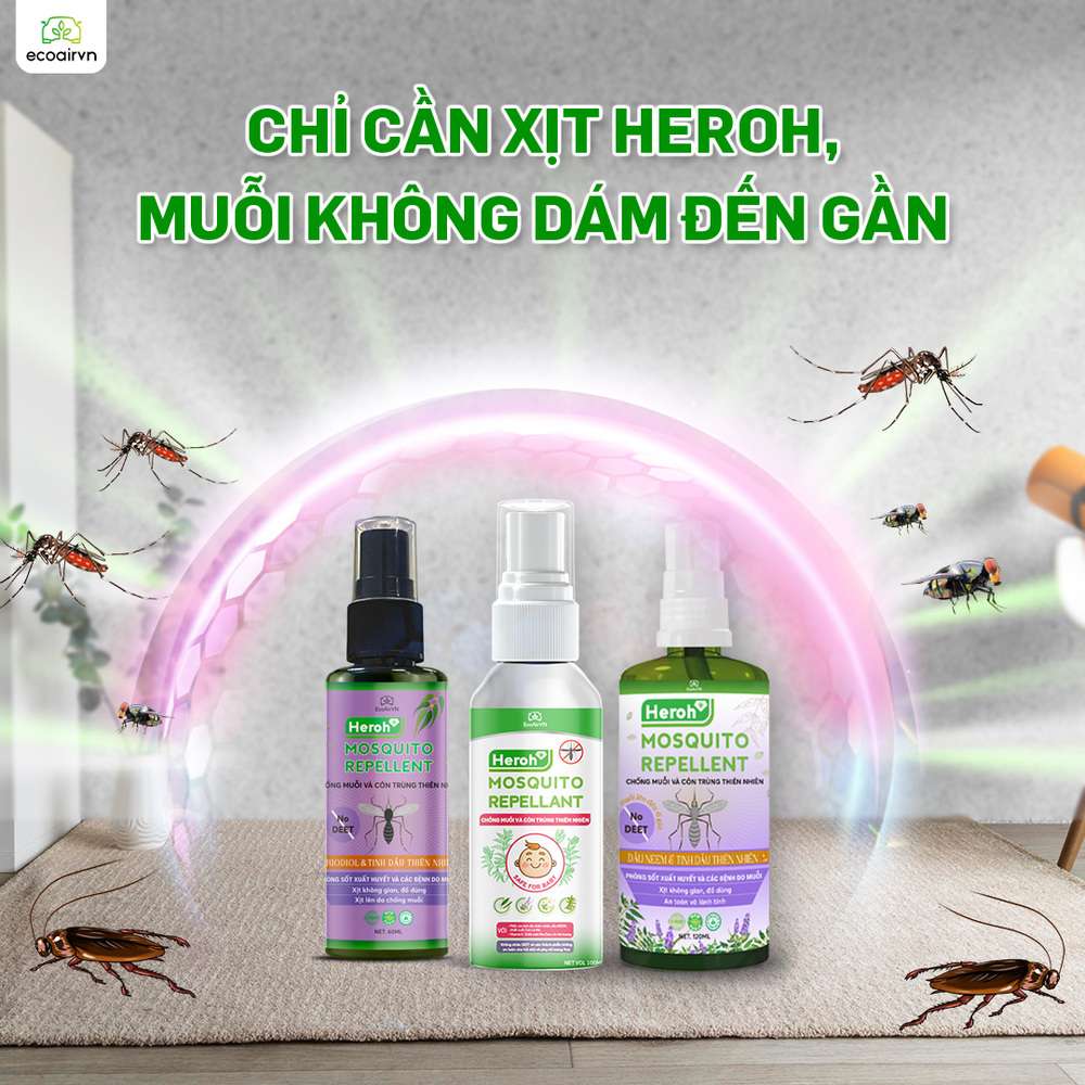 cách ngăn muỗi cắn đốt khi đi ra ngoài, xịt chống muỗi thiên nhiên, xịt chống muỗi, xịt muỗi thiên nhiên, xịt chống muỗi thiên nhiên heroh