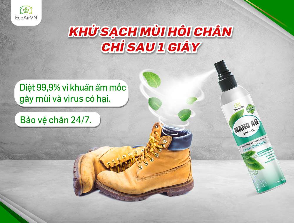 cách khử mùi hôi giày, cách khử mùi, xịt khử mùi diệt khuẩn fresso