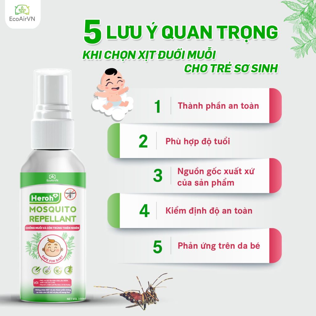 xịt chống muỗi thiên nhiên, xịt chống muỗi an toàn cho em bé