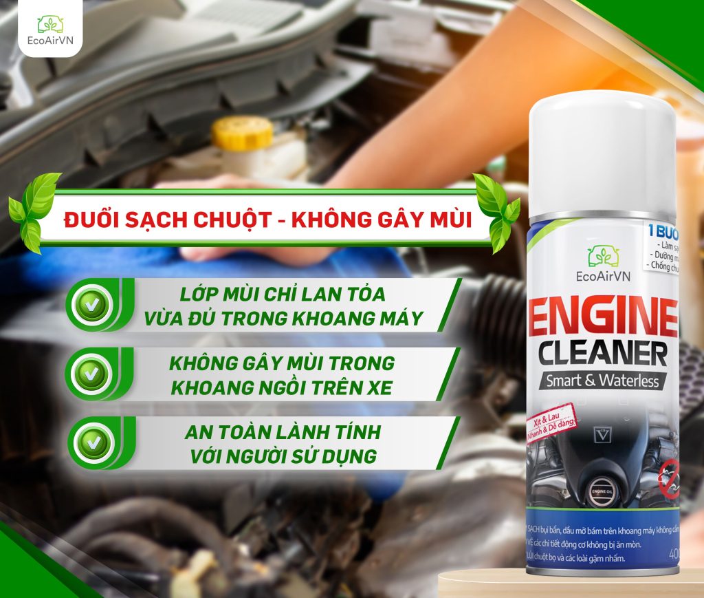 xịt chống chuột ô tô, xịt chống chuột ô tô engine cleaner, chống chuột ô tô, chống chuột khoang máy ô tô, chống chuột khoang động cơ