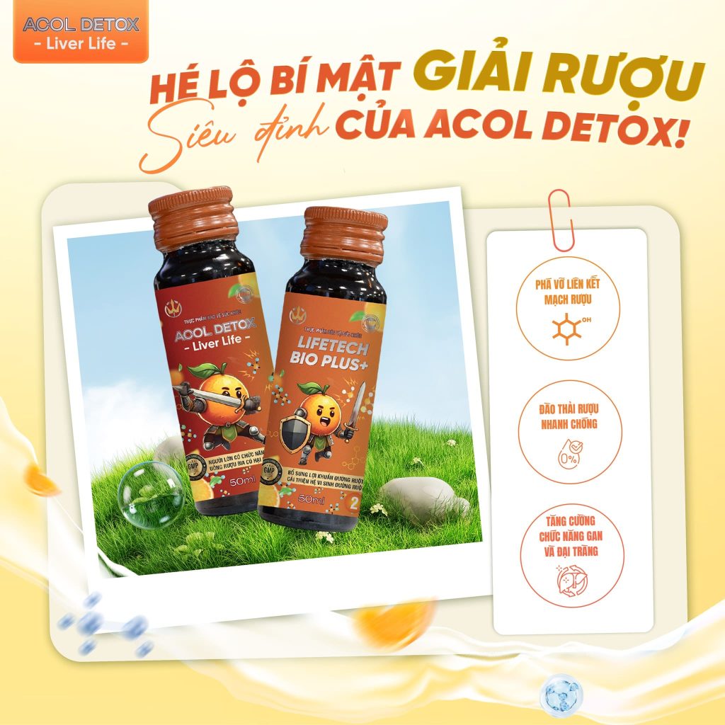 cách uống bia rượu không say, cách giải rượu bia, cách giải bia, cách giải rượu, thức uống giải rượu, giải rượu, nước giải rượu, thức uống giải rượu Acol Detox