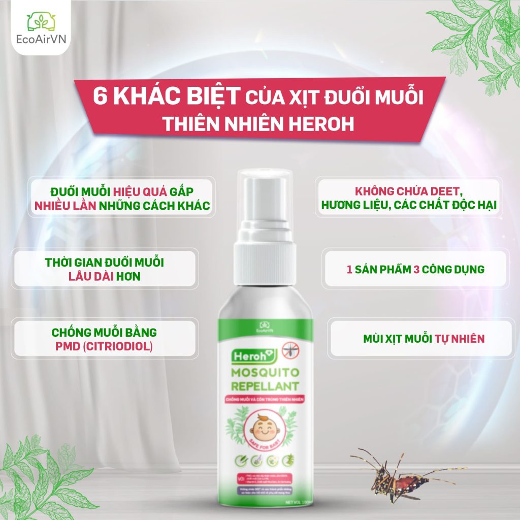 cách đuổi muỗi, xịt chống muỗi thiên nhiên, xịt chống muỗi, xịt muỗi thiên nhiên, xịt chống muỗi thiên nhiên heroh