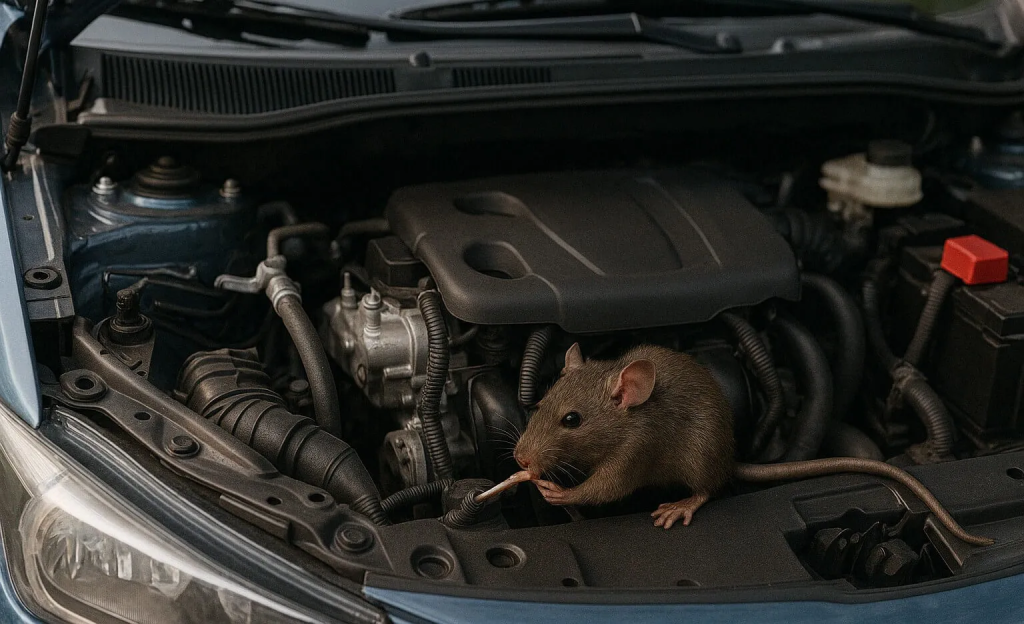 vì sao xe mới vẫn bị chuột phá, xịt chuột ô tô, Engine Cleaner
