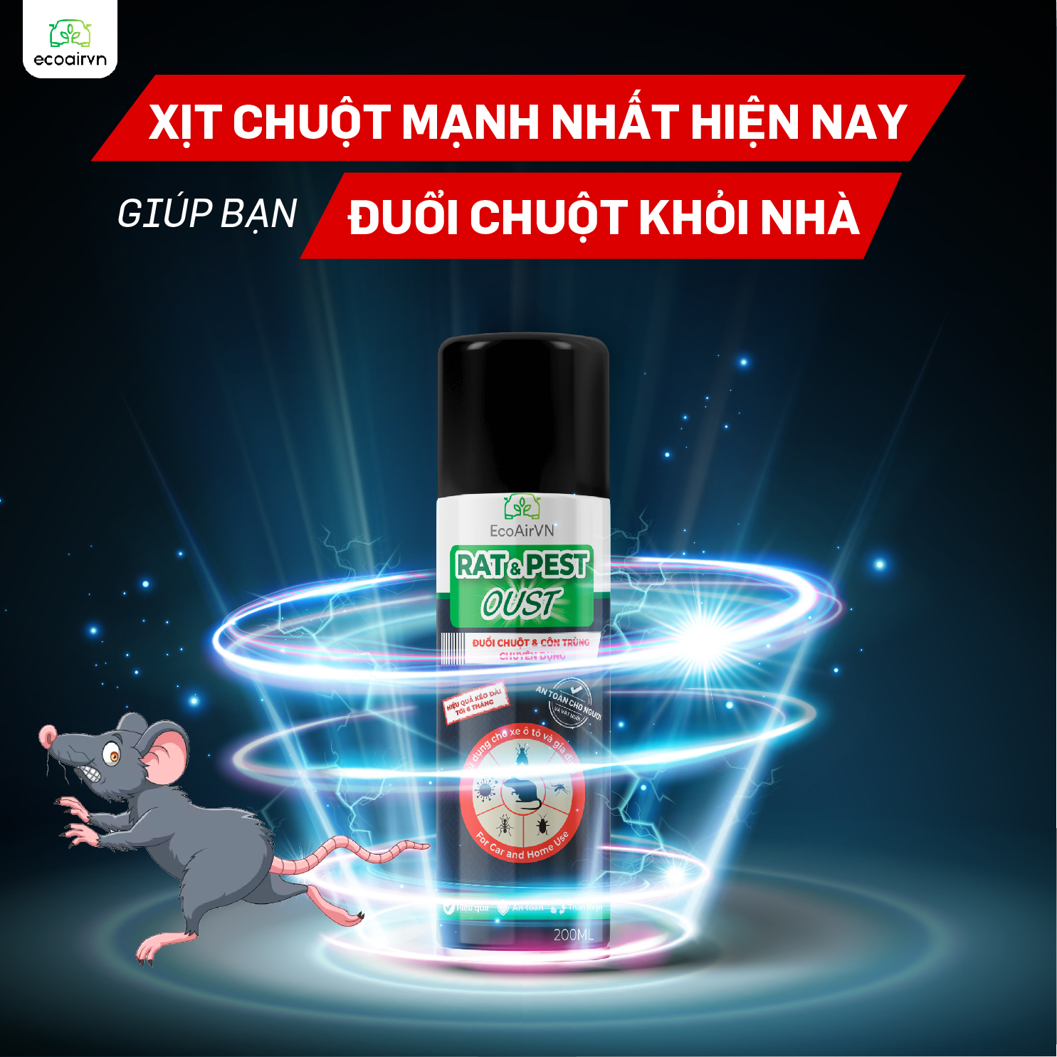 chuột có thể làm hỏng dây điện, xịt chuột gia đình, Rat & Pest Oust