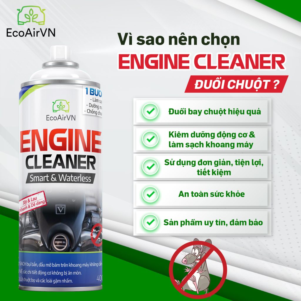 chuột thích dây điện ô tô có mùi gì, engine cleaner, xịt chuột ô tô