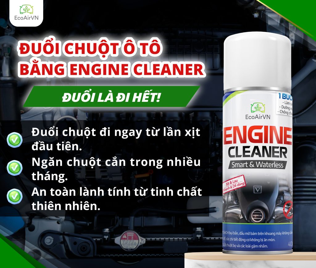 xịt chuột nhập khẩu có hiệu quả không? Engine Cleaner, xịt chuột ô tô, chống chuột ô tô