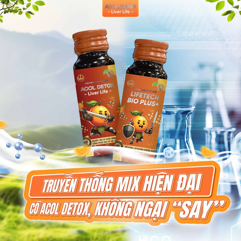 thức uống giải rượu, giải rượu, nước giải rượu, thức uống giải rượu Acol Detox 
