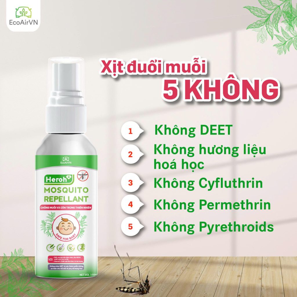 thuốc xịt muỗi có độc không, xịt chống muỗi thiên nhiên heroh
