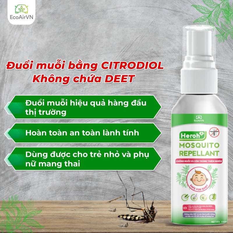 ngửi phải thuốc xịt muỗi có sao không, xịt muỗi thiên nhiên heroh
