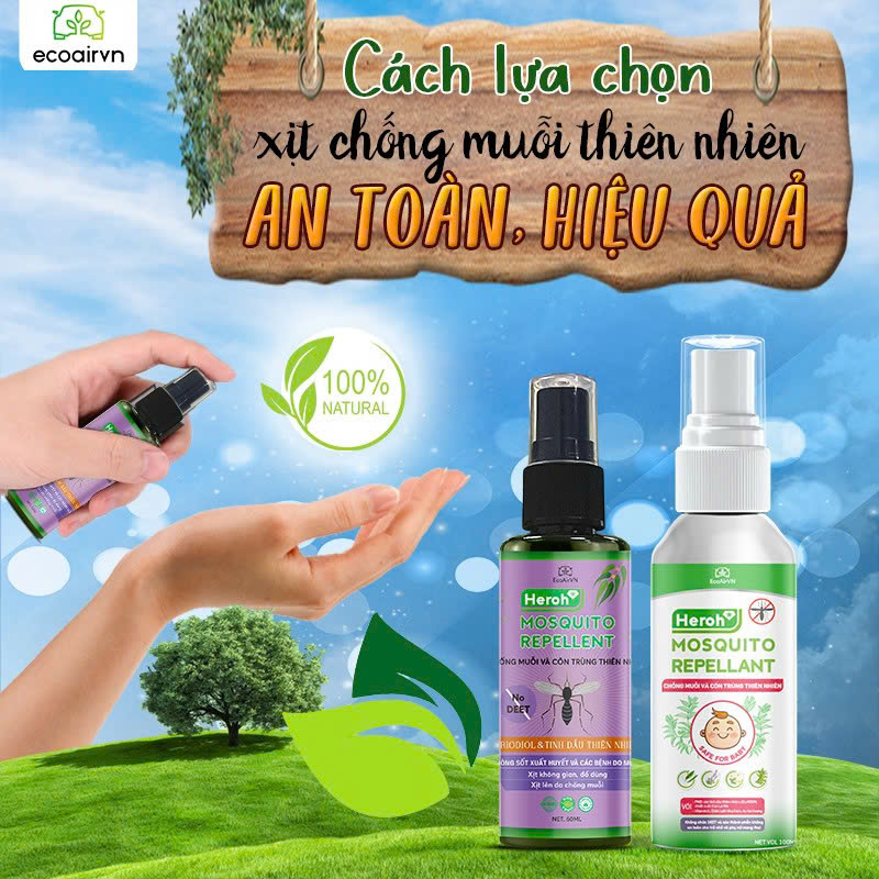 nên dùng nhang muỗi hay xịt chống muỗi, xịt chống muỗi thiên nhiên heroh
