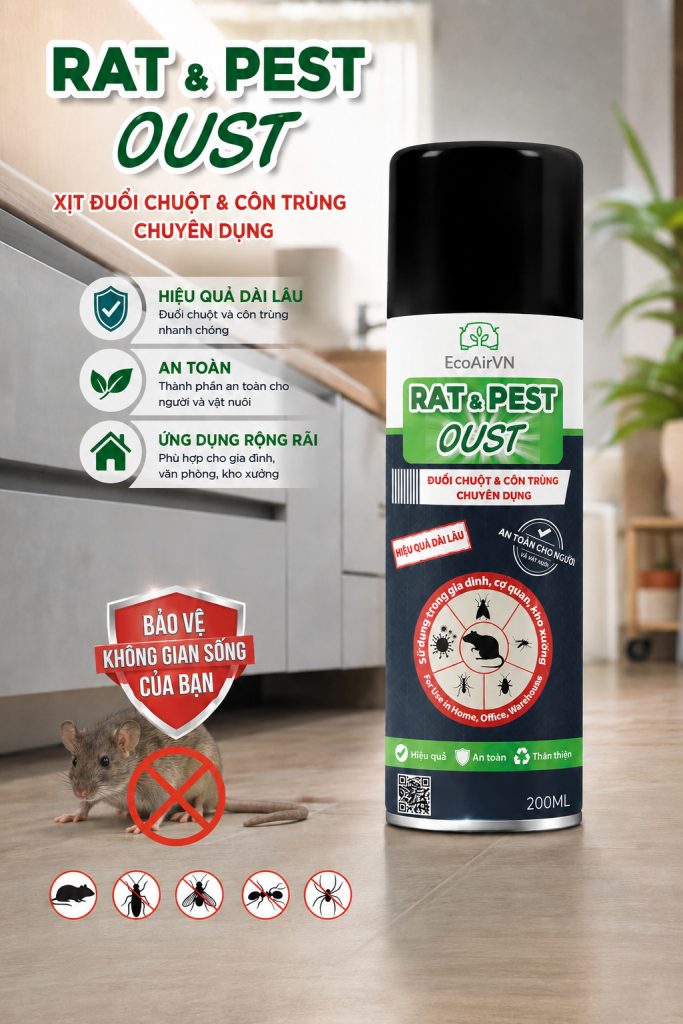 cách xịt đuổi chuột hiệu quả, rat & pest oust
