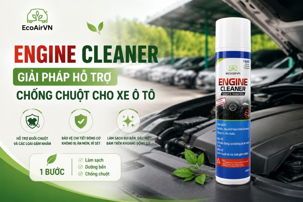 Cách chống chuột cho xe ô tô để ngoài bãi, engine cleaner