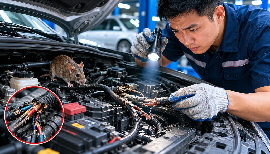 chuột cắn dây điện ô tô có được bảo hiểm không, engine cleaner
