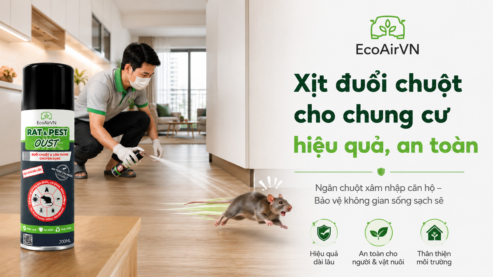 xịt đuổi chuột cho chung cư hiệu quả, rat & pest oust