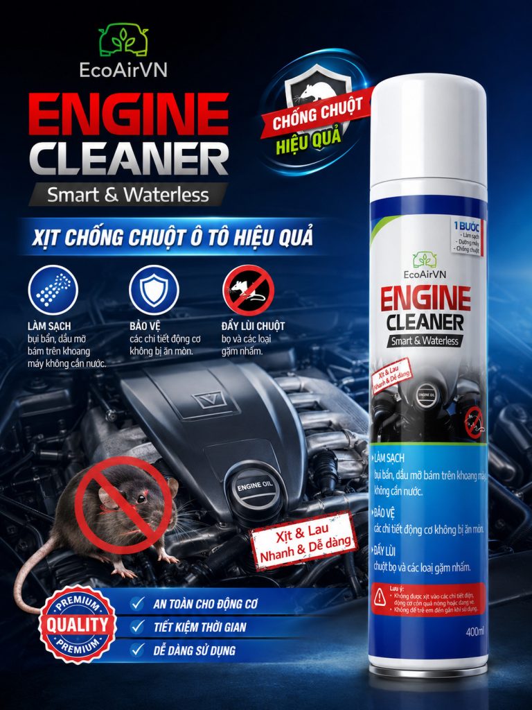 Garage xử lý xe bị chuột phá như thế nào? engine cleaner