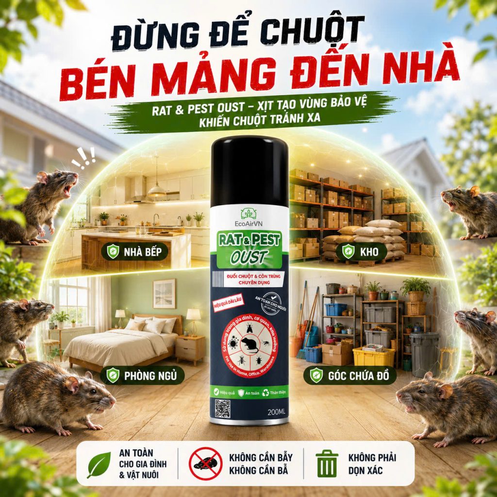 Xịt gì để đuổi chuột? Cách chọn xịt đuổi chuột hiệu quả, engine cleaner, rat & pest oust