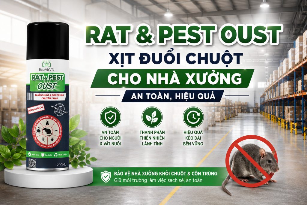 Xịt đuổi chuột nhà xưởng hiệu quả, an toàn
