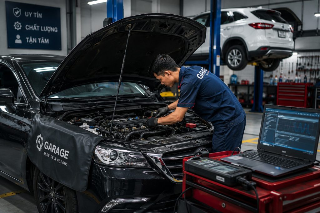 Garage xử lý xe bị chuột phá như thế nào? engine cleaner
