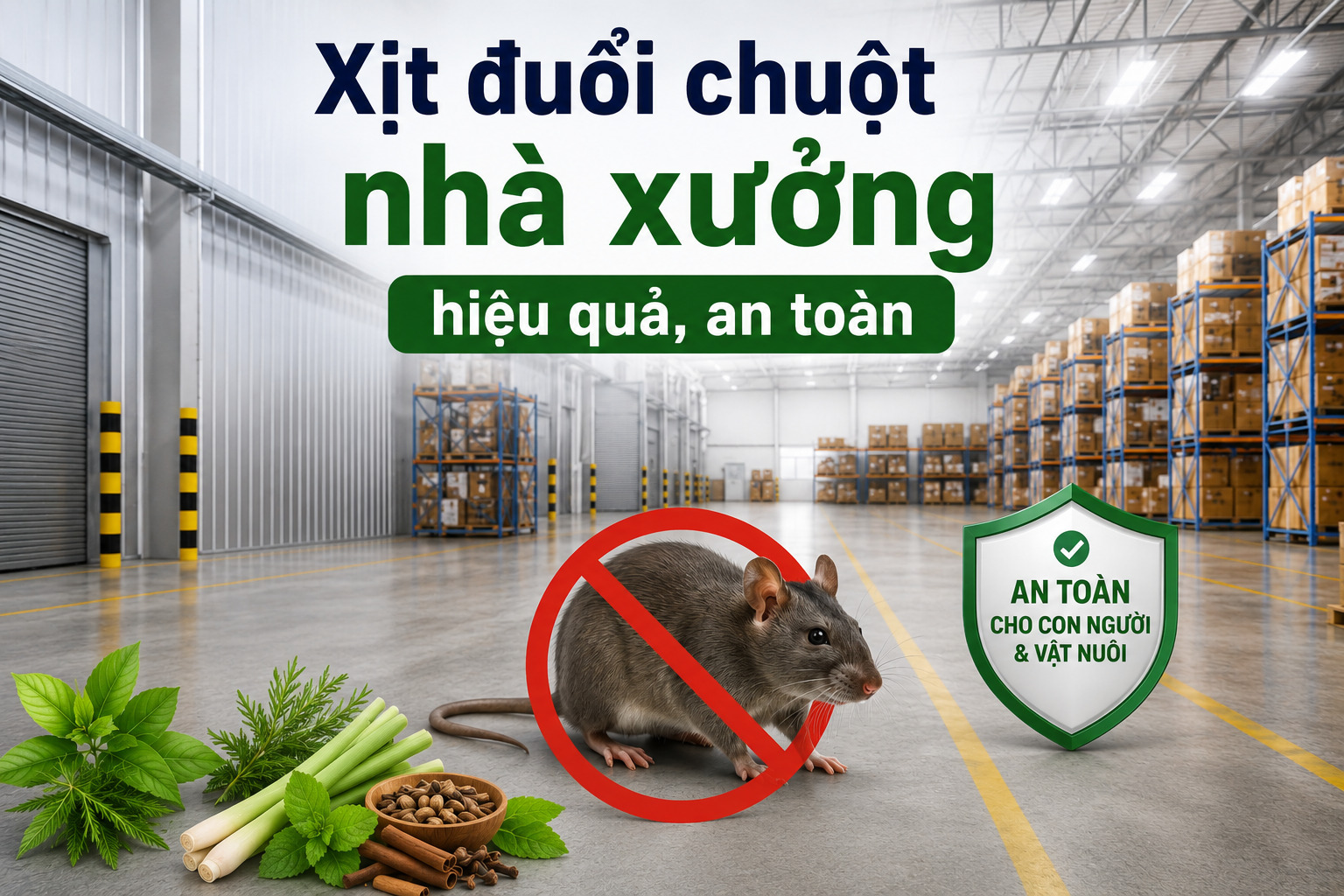 Xịt đuổi chuột nhà xưởng hiệu quả, an toàn
