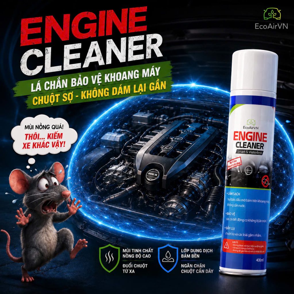 Xịt gì để đuổi chuột? Cách chọn xịt đuổi chuột hiệu quả, engine cleaner, rat & pest oust