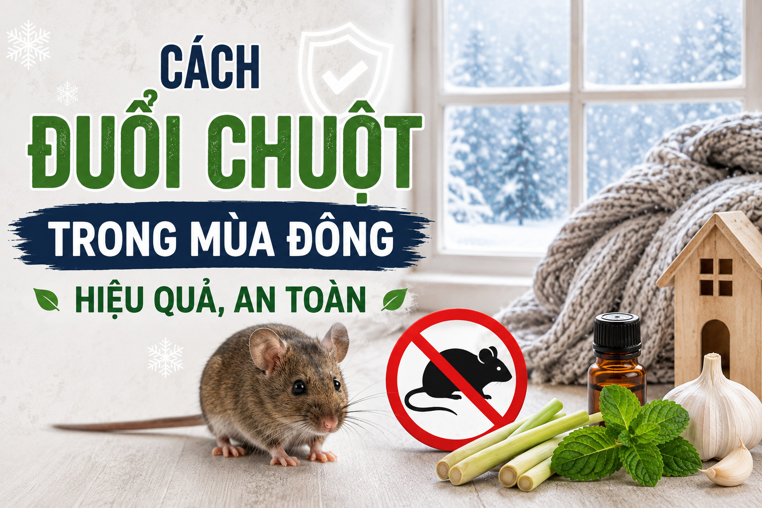 Cách đuổi chuột trong mùa đông hiệu quả, an toàn 