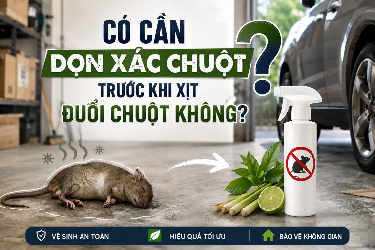 Có cần dọn xác chuột trước khi xịt đuổi chuột không? Tìm hiểu lý do nên xử lý xác chuột trước khi xịt và cách thực hiện đúng để khử mùi, vệ sinh không gian và tăng hiệu quả đuổi chuột.