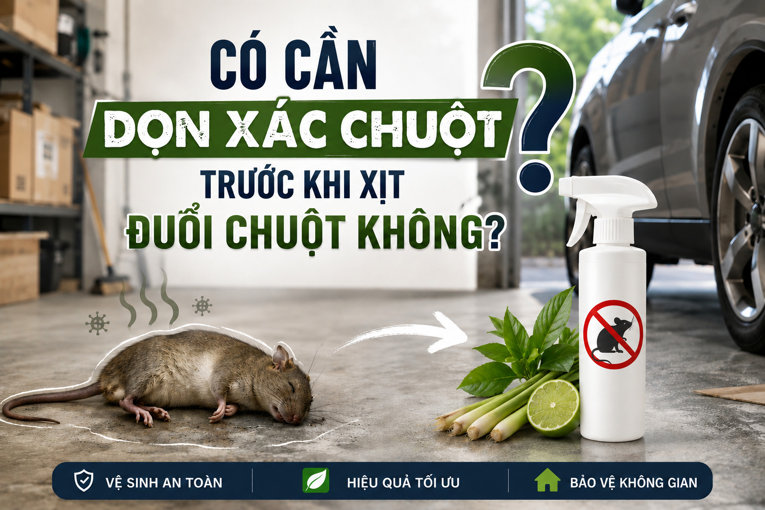 Có cần dọn xác chuột trước khi xịt đuổi chuột không? Tìm hiểu lý do nên xử lý xác chuột trước khi xịt và cách thực hiện đúng để khử mùi, vệ sinh không gian và tăng hiệu quả đuổi chuột.