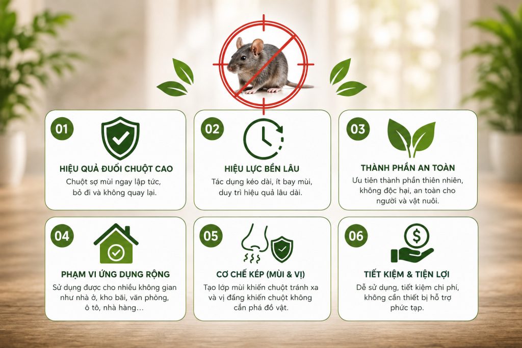 Tiêu chí đánh giá xịt đuổi chuột tốt, hiệu quả