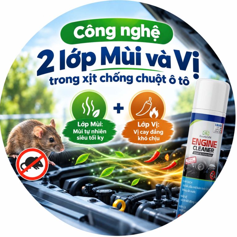 Công nghệ 2 lớp Mùi và Vị trong xịt chống chuột ô tô