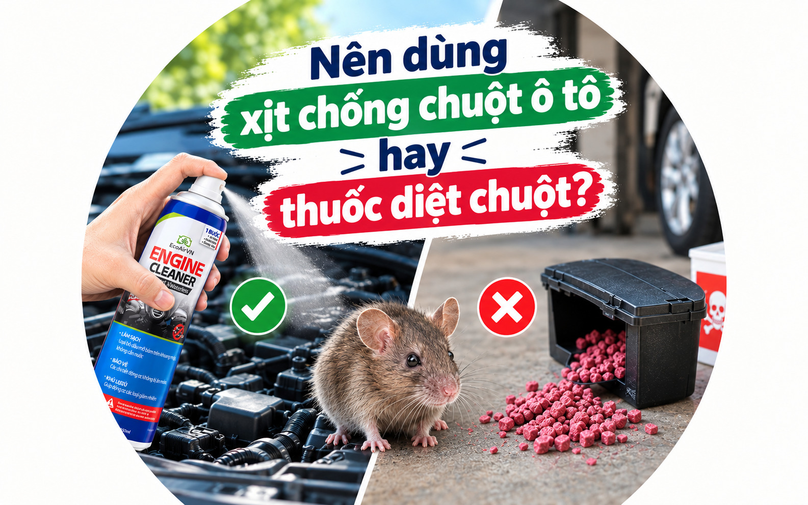 Nên dùng xịt chống chuột ô tô hay thuốc diệt chuột?