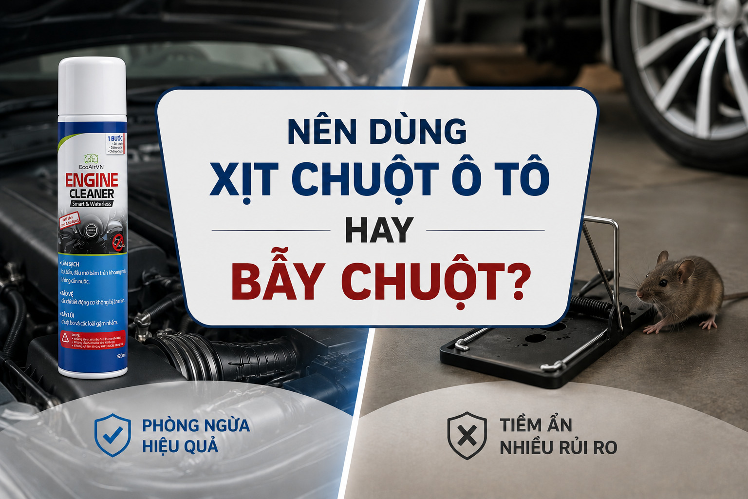 Nên dùng xịt chuột ô tô hay bẫy chuột? 