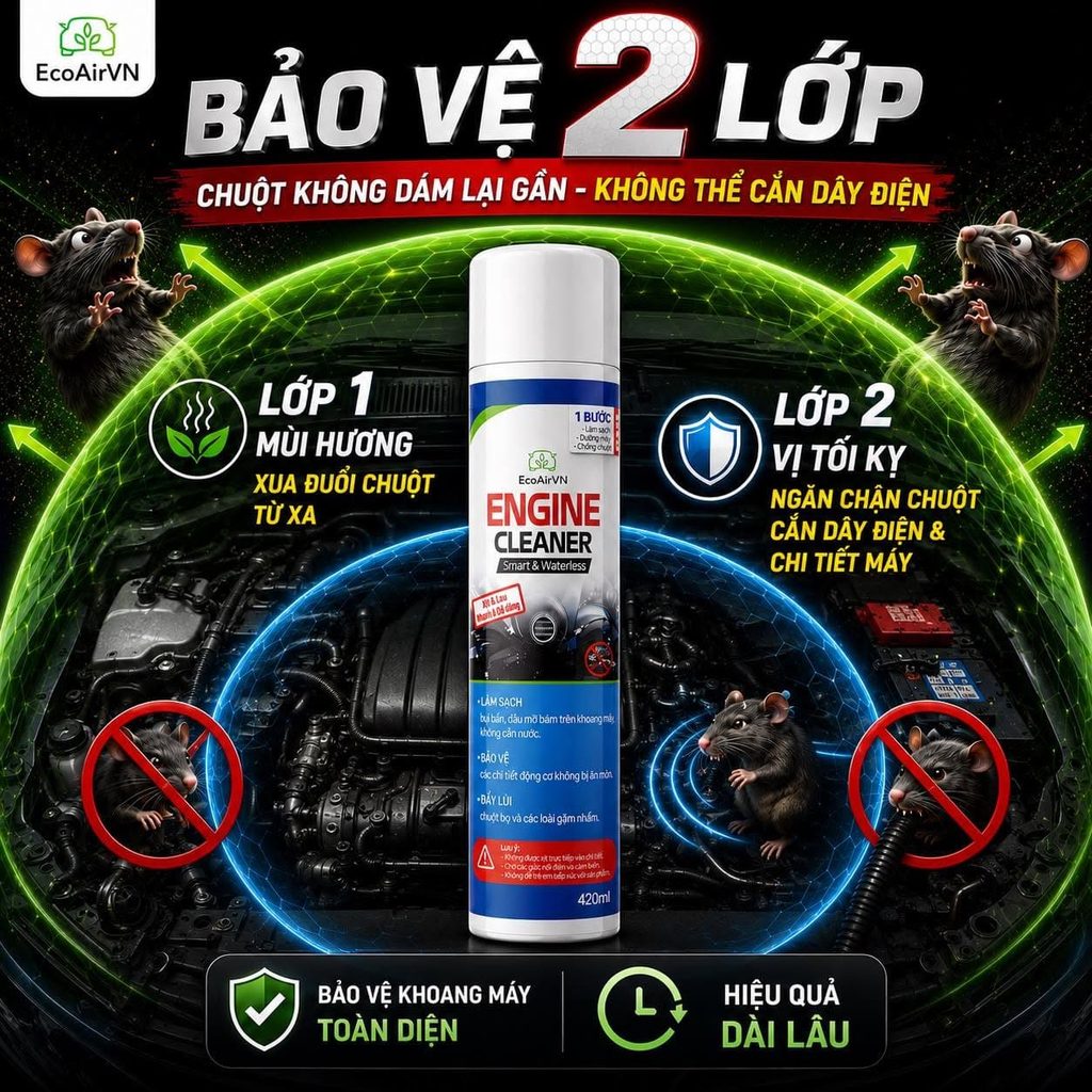 xịt chống chuột ô tô Engine Cleaner hoạt động như thế nào